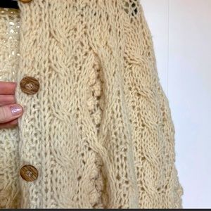 Unique vintage Sears Wool cardigan with puff knit details